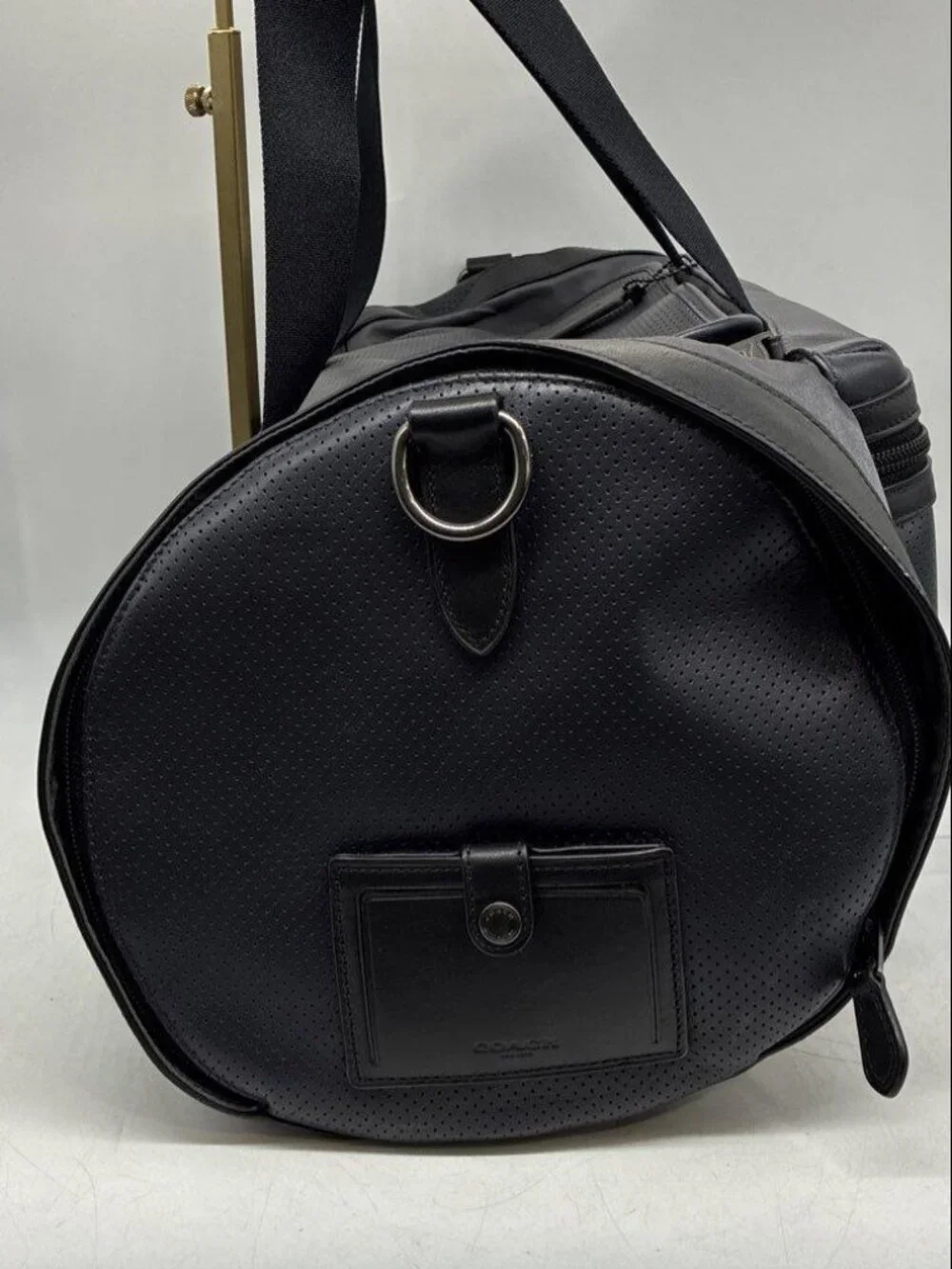 Coach Perforated Leather Explorer Duffel Bag (Style F56875) - Picture 7 of 14